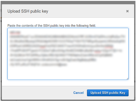 Upload SSH public Key